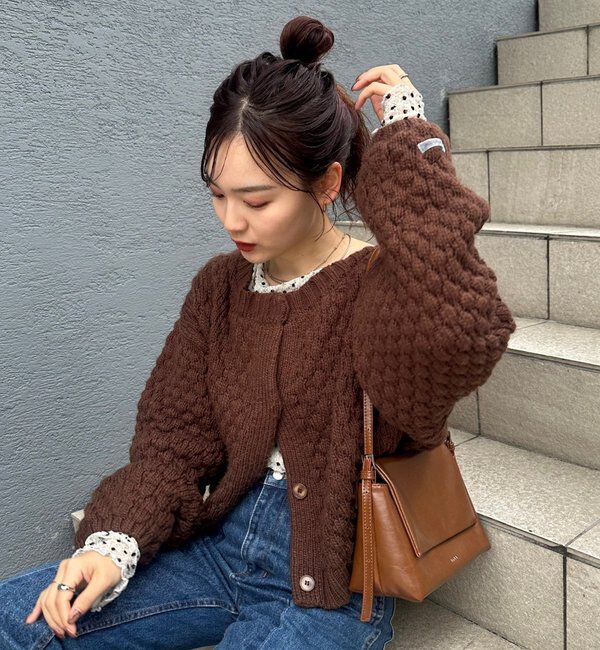  「ポコポコニットカーディガン」|カーディガン|