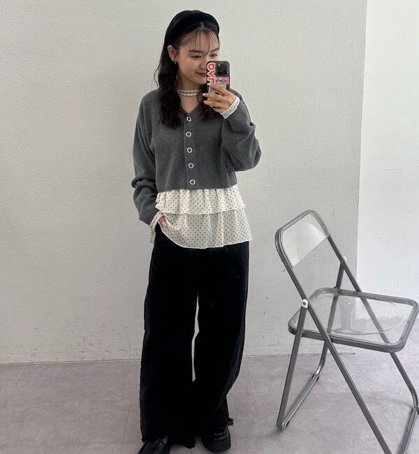  「Vボタンカーディガン」|カーディガン|