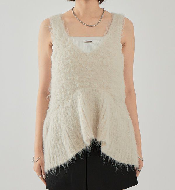  「シャギーニット ペプラムベスト」|ニット・セーター|