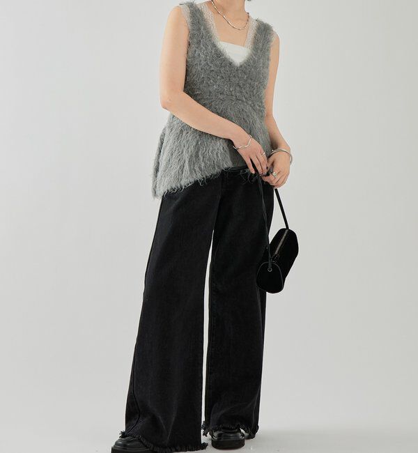  「シャギーニット ペプラムベスト」|ニット・セーター|