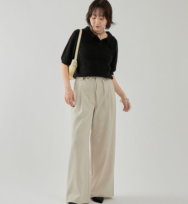  「衿付き半袖ニット」|ニット・セーター|