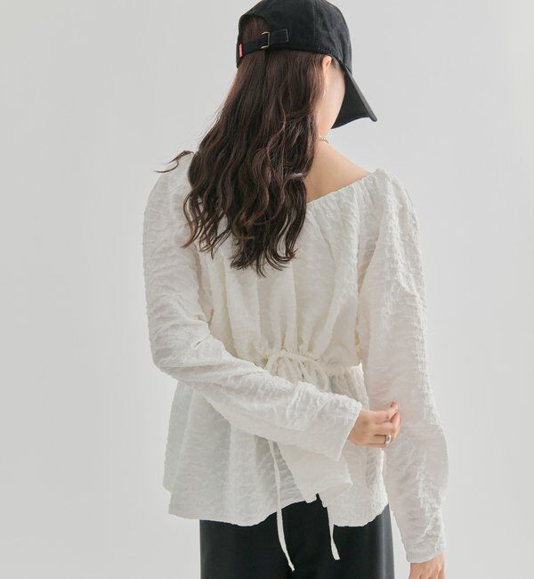  「エンボスパフ 長袖ブラウス」|シャツ・ブラウス|