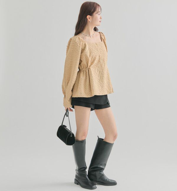  「エンボスパフ 長袖ブラウス」|シャツ・ブラウス|