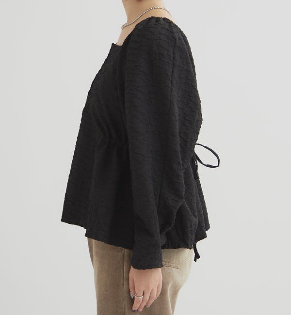  「エンボスパフ 長袖ブラウス」|シャツ・ブラウス|