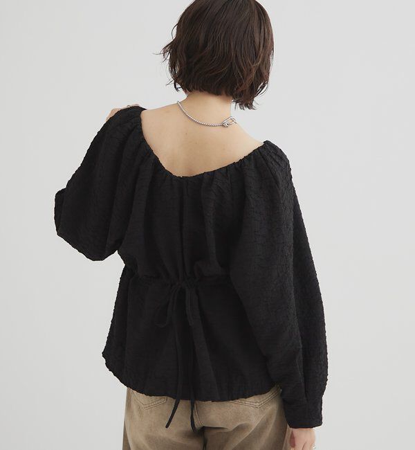  「エンボスパフ 長袖ブラウス」|シャツ・ブラウス|
