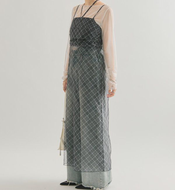  「シアーチェックキャミワンピース」|ワンピース|