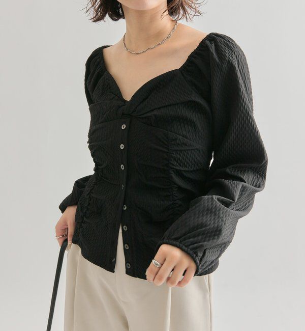  「長袖パフビスチェブラウス」|シャツ・ブラウス|
