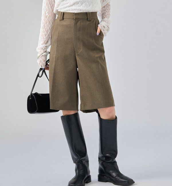  「ウールライクハーフパンツ」|チノ|