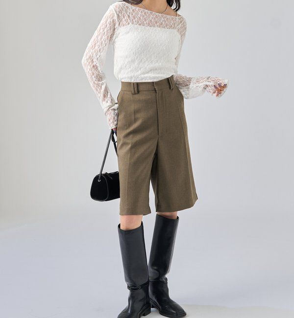  「ウールライクハーフパンツ」|チノ|