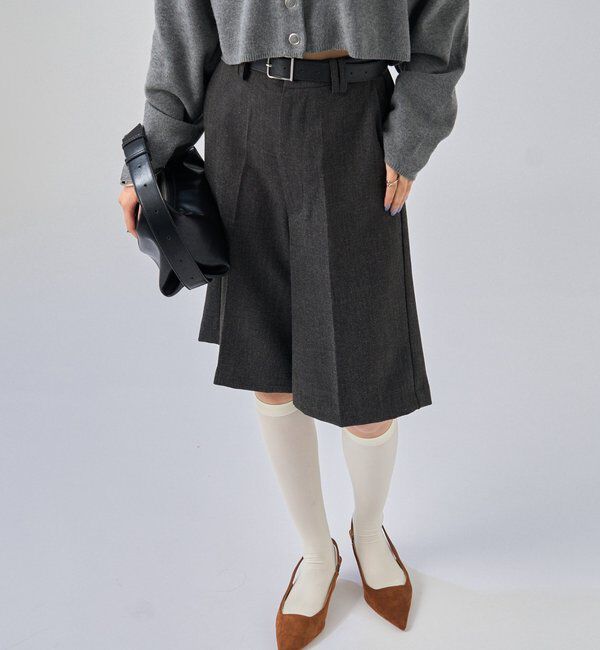  「ウールライクハーフパンツ」|チノ|