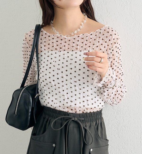  「ドットレースプルオーバー」|Tシャツ・カットソー|