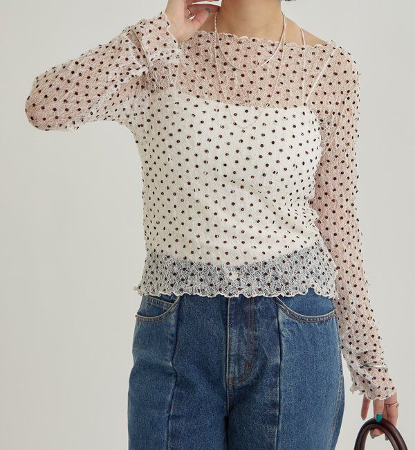  「ドットレースプルオーバー」|Tシャツ・カットソー|