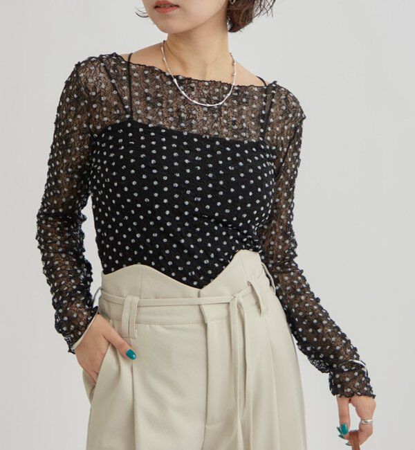  「ドットレースプルオーバー」|Tシャツ・カットソー|