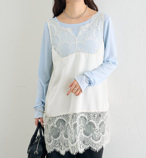  「レースサテンキャミソール」|シャツ・ブラウス|