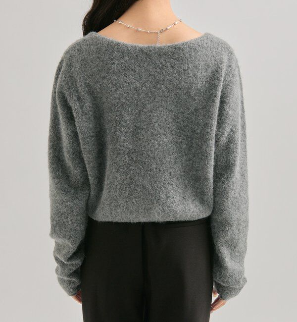  「スクエアネックニットカーディガン」|カーディガン|