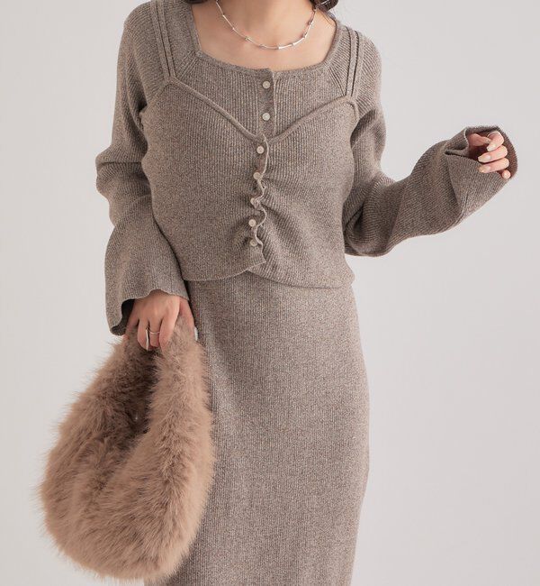  「ニットビスチェ付き ワンピース」|ワンピース|