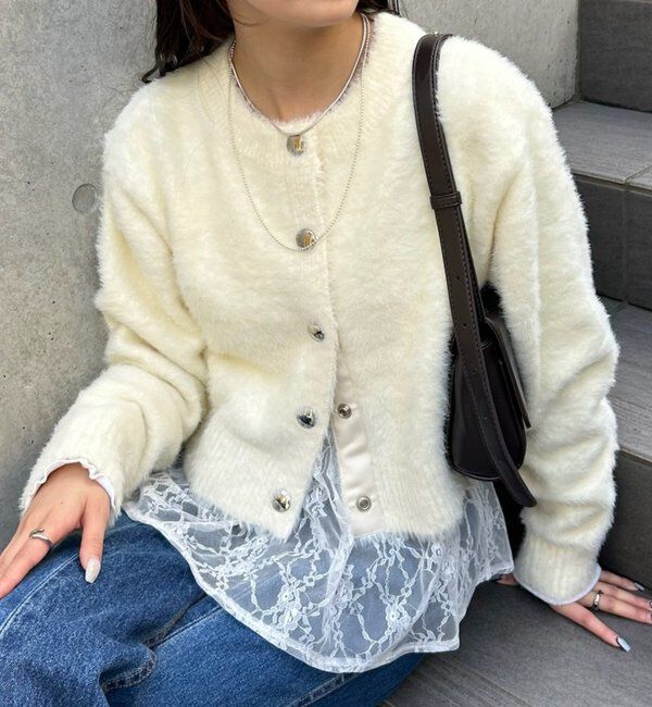  「ミンクライクジャケットカーディガン」|カーディガン|