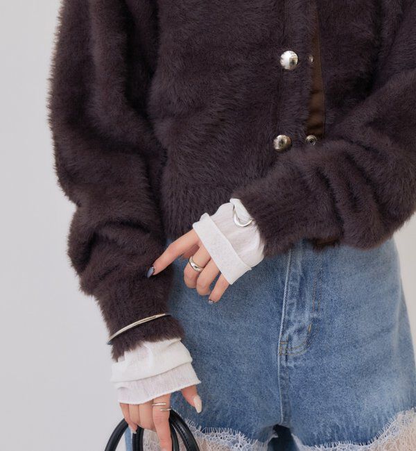  「ミンクライクジャケットカーディガン」|カーディガン|