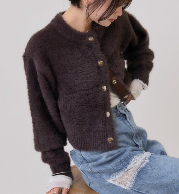  「ミンクライクジャケットカーディガン」|カーディガン|