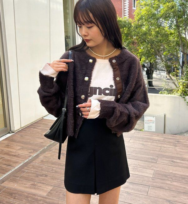  「ミンクライクジャケットカーディガン」|カーディガン|