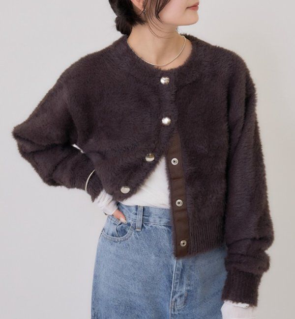  「ミンクライクジャケットカーディガン」|カーディガン|