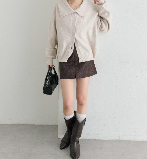  「襟付きプレートニットカーディガン」|カーディガン|