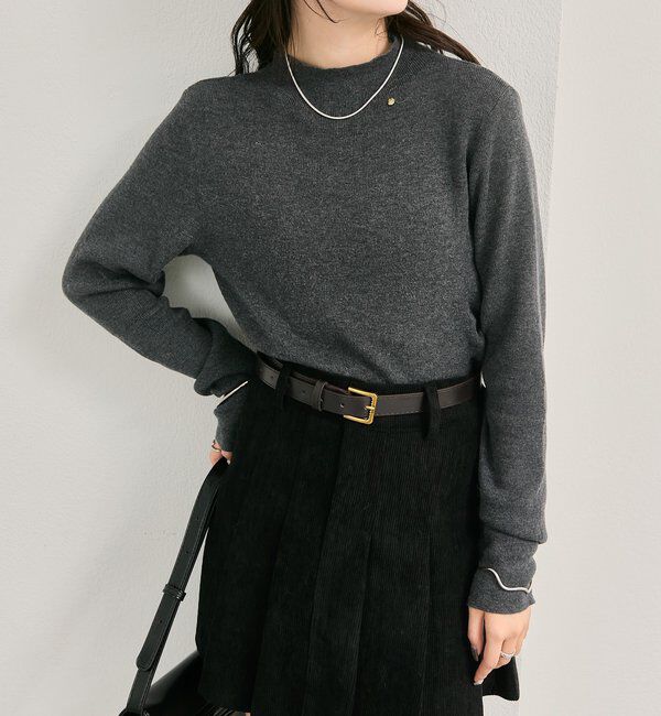  「プレート付きハイネックニット」|ニット・セーター|