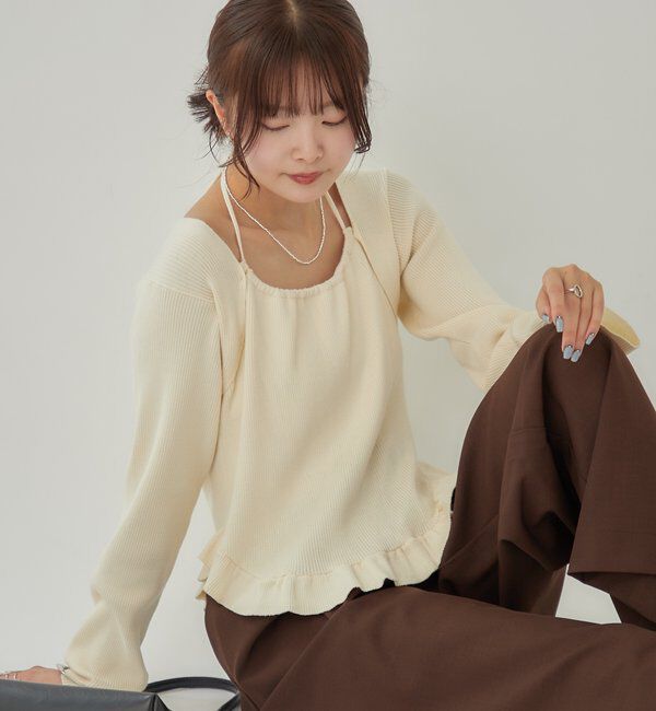  「ペプラムレイヤードニット」|ニット・セーター|