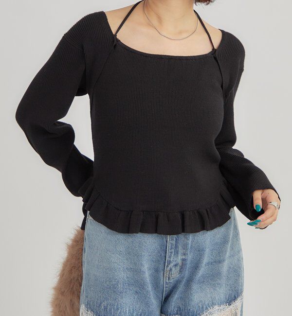  「ペプラムレイヤードニット」|ニット・セーター|