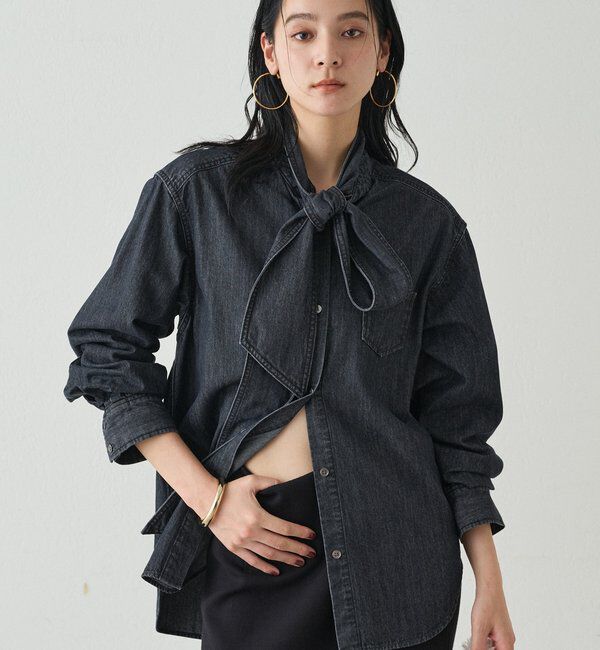  「デニムボウタイブラウス」|シャツ・ブラウス|