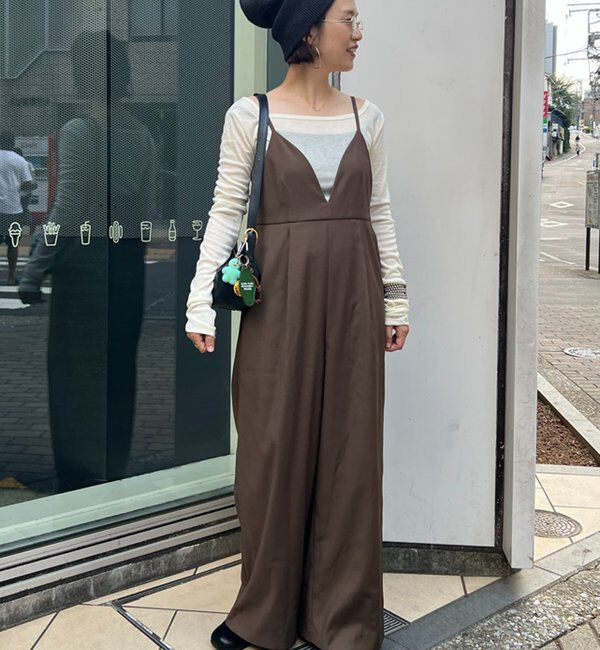  「【＠___kuuu__コラボカラー登場！】Vキャミサロペット」|ワンピース|