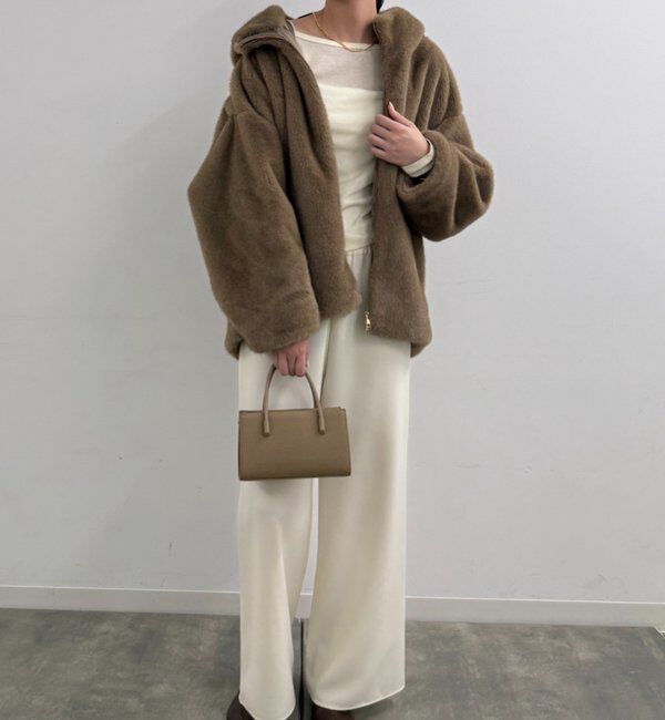  「フードフェイクファーブルゾン」|ベスト・ジレ|