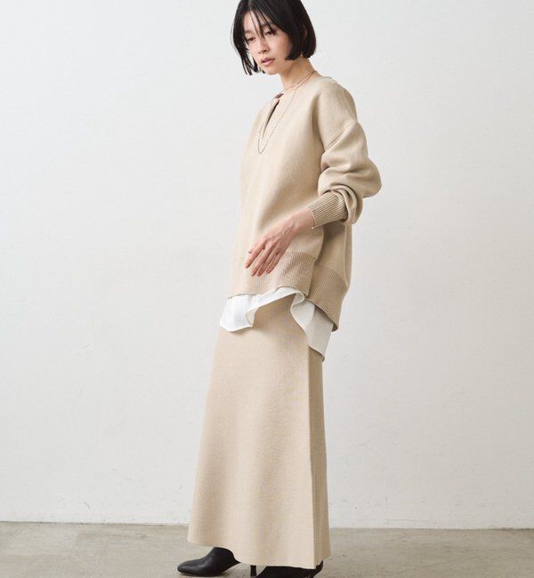 「【@_shirabe.s_コラボ】スウェットライクマーメイドニットスカート」|スカート|