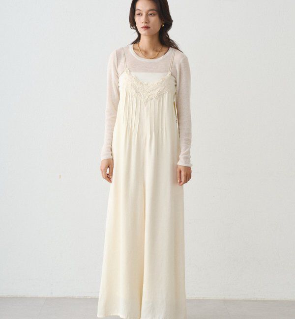  「レースサテンキャミオールインワン」|ワンピース|