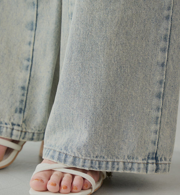  「ポケットレースワイドデニム」|デニム|