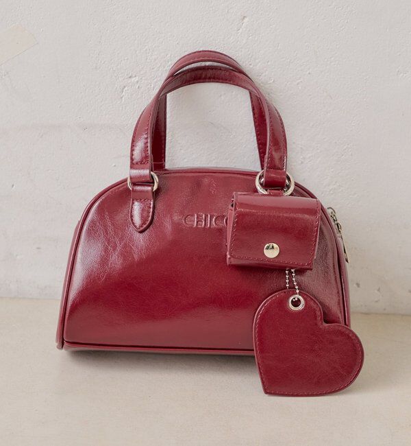  「【REVIVAL/WEB限定】チャーム付ミニボストンバッグ」|ボストンバッグ|レッド