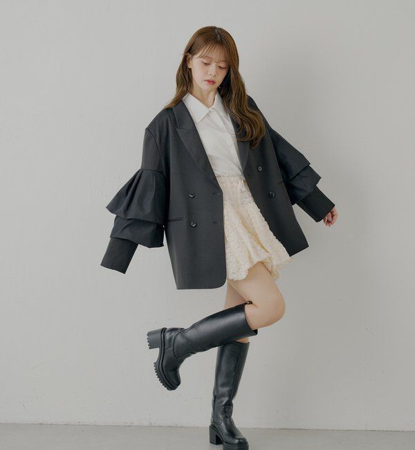  「裾バルーンレースミニスカート」|スカート|