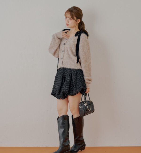  「裾バルーンレースミニスカート」|スカート|