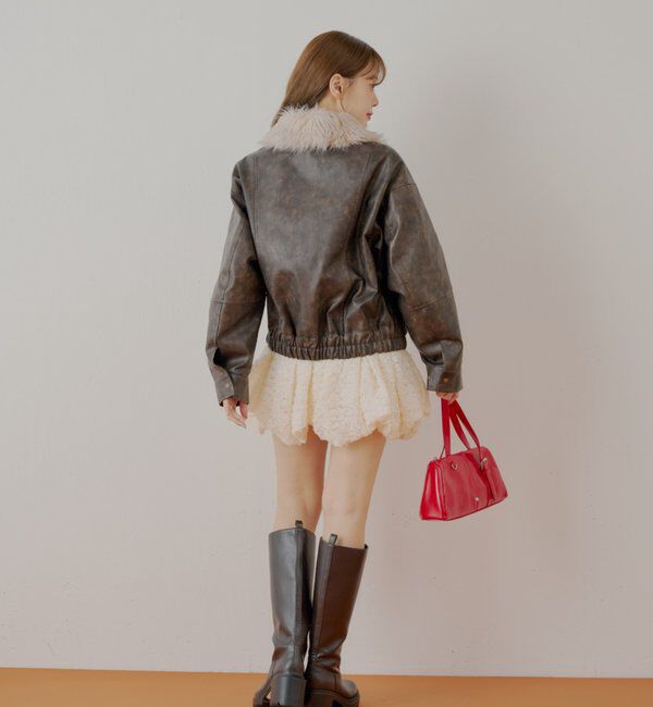  「裾バルーンレースミニスカート」|スカート|