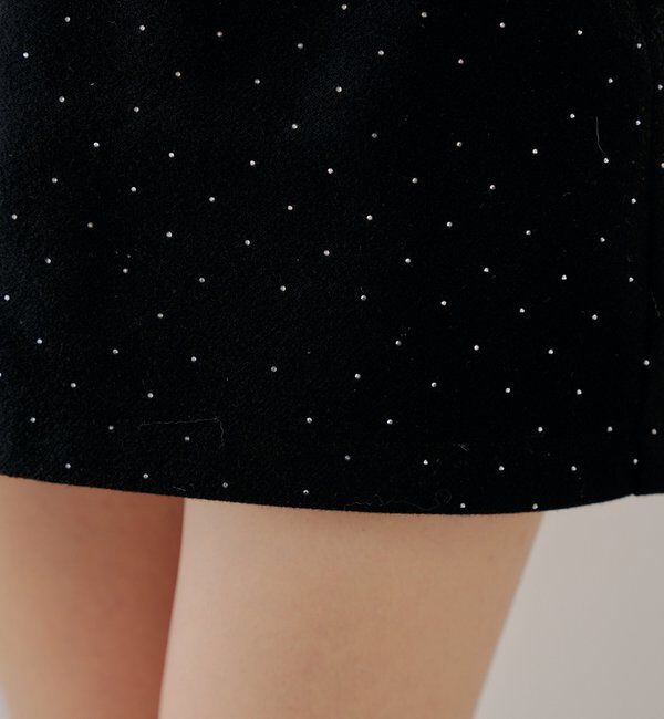 「ラインストーン台形タイトミニスカート」|スカート|