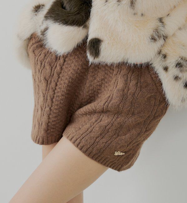  「【セットアップ対応】ケーブルショートニットパンツ」|チノ|