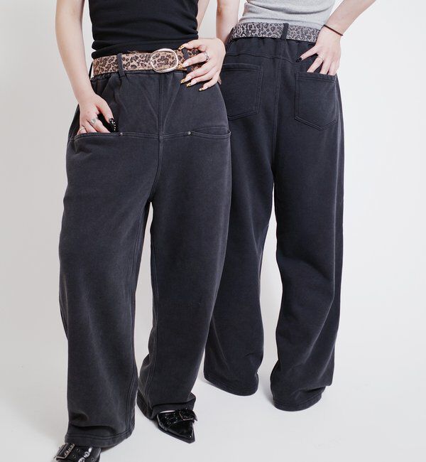  「【低身長・高身長対応】SLASH POCKET SWEAT EASY PANTS」|チノ|