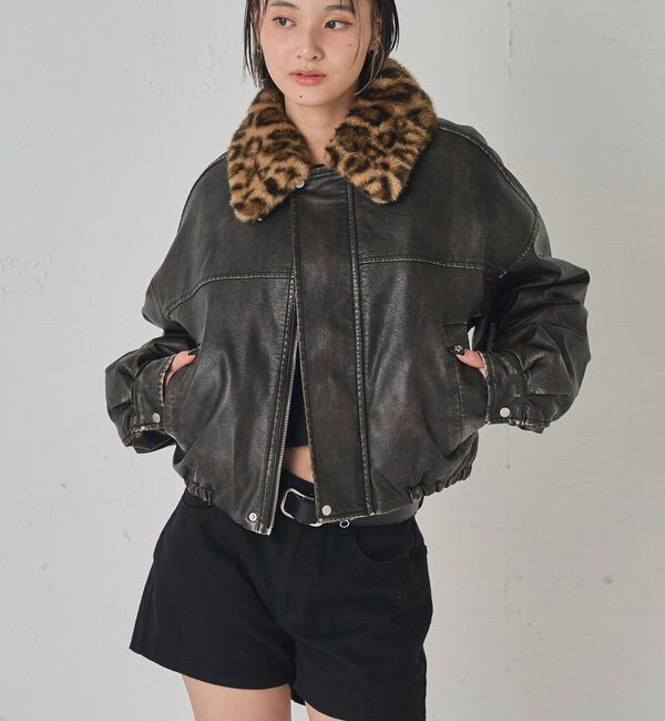 「3-WAY VINTAGE-LIKE LEATHER BOA BLOUSON」|ブルゾン・スタジャン|