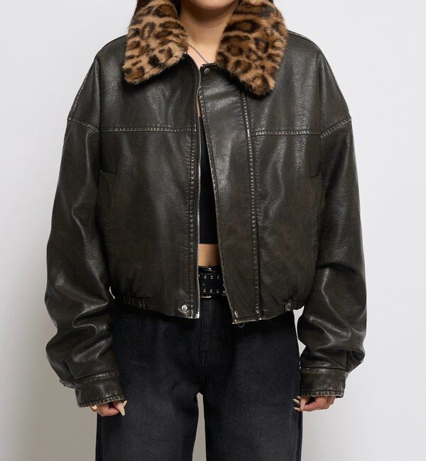  「3-WAY VINTAGE-LIKE LEATHER BOA BLOUSON」|ブルゾン・スタジャン|