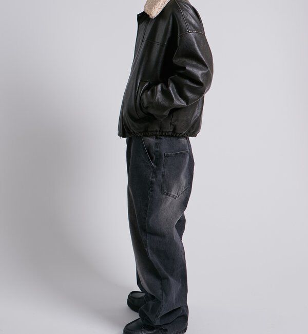  「3-WAY VINTAGE-LIKE LEATHER BOA BLOUSON」|ブルゾン・スタジャン|