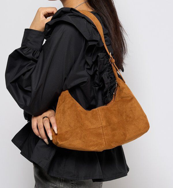  「SUEDE SHOULDER BAG」|トートバッグ|キャメル