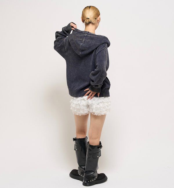  「KOOKYNピグメント加工ジップニットパーカー」|パーカー|