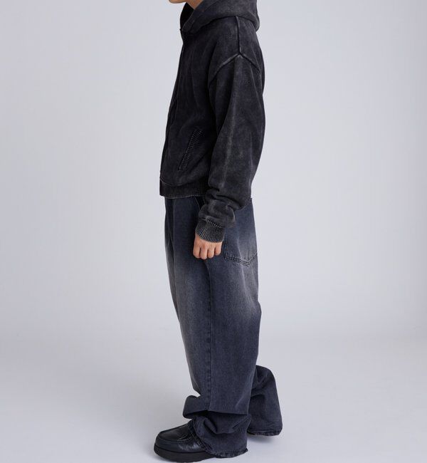  「KOOKYNピグメント加工ジップニットパーカー」|パーカー|