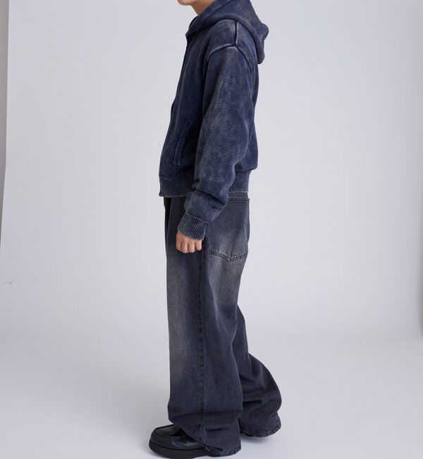  「KOOKYNピグメント加工ジップニットパーカー」|パーカー|