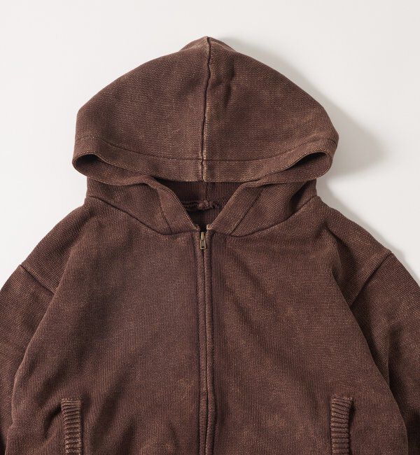  「KOOKYNピグメント加工ジップニットパーカー」|パーカー|